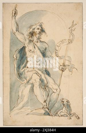 Saint Jean Baptiste Alberti, Cherubino 1553 - 1615 dessin de dessins romains avant 1800. Dessins italiens au Département des estampes et dessins, Statens Museum for Kunst, Ursula Verena Fischer Pace, NR. 38, 2014. Disegni degli Alberti : il volume 2503 del Gabinetto Nazionale delle Stampe, Kristina Herrmann-Fiore, p. 93. nr. 40, 50992, 1983. Studi sui disegni di figure di Giovanni e Cherubino Alberti, Kristina Herrmann-Fiore, NR. 5. p. 50, 1980. I grandi disegni italiani del Museo Puskin di Mosca, Marina Maiskaja, NR. 25, 53410, 1986. Sophus Larpent, Bodil Sørensen, vol. 2. p. 404-405, 55683, 1 Banque D'Images