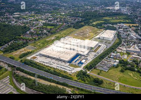 Luftbild, Gewerbegebiet Schwarze Heide, Edeka Zentrallager Logistikzentrum, an der Autobahn A3, Baustelle und Picnic E-Food-Lager, Goldammerweg, Waldteich, Oberhausen, Ruhrgebiet, Nordrhein-Westfalen, Deutschland ACHTUNGxMINDESTHONORARx60xEURO *** vue aérienne, zone industrielle Schwarze Heide, centre logistique d'entrepôt central Edeka, sur l'autoroute A3, chantier et pique-nique E entrepôt alimentaire, Goldammerweg, Waldteich, Oberhausen, Ruhr, Rhénanie du Nord-Westphalie, Allemagne ACHTUNGxMINDESTHONORARx60xEURO Banque D'Images