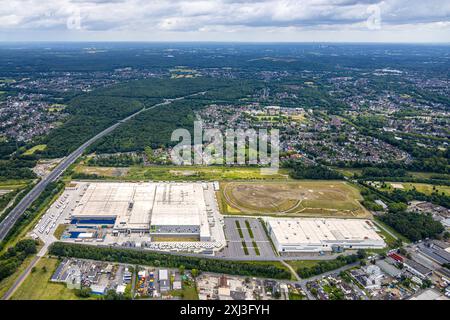 Luftbild, Gewerbegebiet Schwarze Heide, Edeka Zentrallager Logistikzentrum, an der Autobahn A3, Baustelle und Picnic E-Food-Lager, Goldammerweg, Waldteich, Oberhausen, Ruhrgebiet, Nordrhein-Westfalen, Deutschland ACHTUNGxMINDESTHONORARx60xEURO *** vue aérienne, zone industrielle Schwarze Heide, centre logistique d'entrepôt central Edeka, sur l'autoroute A3, chantier et pique-nique E entrepôt alimentaire, Goldammerweg, Waldteich, Oberhausen, Ruhr, Rhénanie du Nord-Westphalie, Allemagne ACHTUNGxMINDESTHONORARx60xEURO Banque D'Images