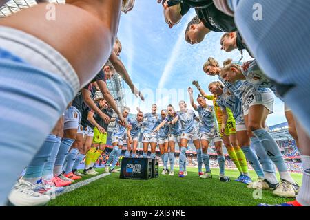 La Corogne, Espagne. 16 juillet 2024. Team Belgium avant un match de football entre les équipes nationales féminines d'Espagne et de Belgique, a appelé les Red Flames lors de la sixième journée du Groupe A2 dans la phase de la ligue des qualifications européennes féminines de l'UEFA 2023-24, le mardi 16 juillet 2024 à la Corogne, Espagne . Crédit : Sportpix/Alamy Live News Banque D'Images