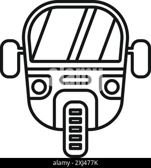 Simple dessin au trait d'un pousse-pousse automobile, une forme courante de transport public en asie Illustration de Vecteur