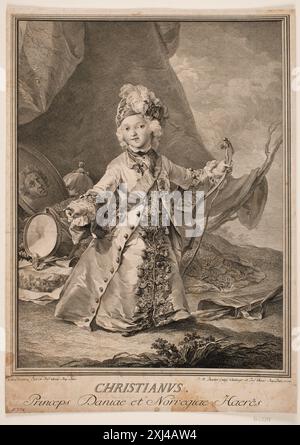 Christian VII enfant Preisler, Johan Martin 1715 - 1794, Pilo, C.G. 1711 - 1793 gravure sur cuivre, impression Beskrivende catalogue sur Portraiter af det danske Kongehuus, A. Strunk, NR. 778, d 10460 da, 1882. Manuel de l'amateur d'estampes, Charles le Blanc, NR. 25, C 35580 , 1854-[1890]. Drømmebilleder, Charlotte Christensen, afb. P. 253, 2016 Christian VII som grange Banque D'Images