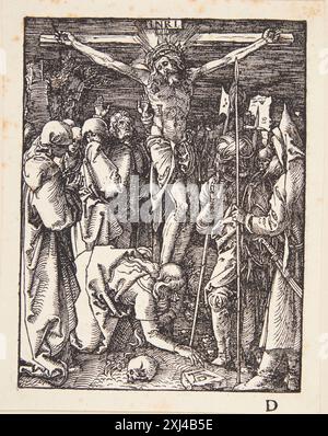 The Crucifixion Dürer, Albrecht 1471 - 1528 Woodgravure, Print Dürer-Katalog : ein Handbuch über Albrecht Dürers Stiche, Radierungen, Holzschnitte, deren Zustände, Ausgaben und Wasserzeichen, Joseph Meder, NR. 149, lateinische Textausgabe 1511, 11088, 1932. Gravures, gravures et gravures allemandes de Hollstein 1400-1700 (vol. VII), Albrecht et Hans Dürer, R.W. Scheller, Kat. nr. 149, C 37615, 1962. The Illustrated Bartsch 10, seizième siècle German Artists, Albrecht Dürer : Albrecht Dürer, Walter L. Strauss, 40, gravures sur bois, C 36179, 1980. Albrecht Dürer's kleine passion Nürnberg 1510 : Nürnberg 1510 Banque D'Images