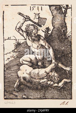 Cain Killing Abel Dürer, Albrecht 1471 - 1528 Woodcut, Print Dürer-Katalog : ein Handbuch über Albrecht Dürers Stiche, Radierungen, Holzschnitte, deren Zustände, Ausgaben und Wasserzeichen, Joseph Meder, Kat. nr. 106e, p. 117, 11088, 1932. Gravures, gravures et gravures allemandes de Hollstein 1400-1700 (vol. VII), Albrecht et Hans Dürer, R.W. Scheller, Kat. nr. 106, p. 97, C 37615 du 1962. The Illustrated Bartsch 10, XVIe siècle German Artists, Albrecht Dürer : Albrecht Dürer, Walter L. Strauss, Kat. nr. 1, p. 96, C 36179, 1980 Caïn tuant Abel Banque D'Images