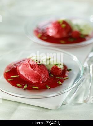 Sorbet framboise Banque D'Images