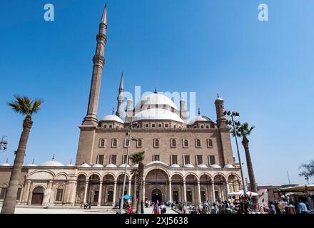 Vue latérale du nord de la mosquée Muhammad Ali Mosquée Muhammad Ali de la mosquée Ottoman Times avec minaret mosquée Albâtre Twin minarets Banque D'Images