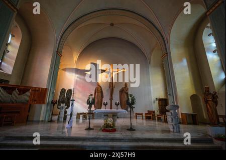 Chœur de l'église Saint-Jean-Baptiste, Siegen, Rhénanie-du-Nord-Westphalie, Allemagne Banque D'Images