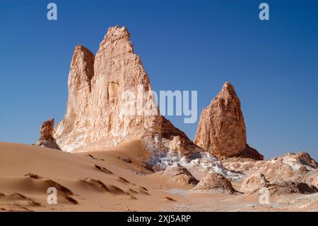 Egypte, désert Blanc, falaises de grès bizarres, moyen-Orient Banque D'Images