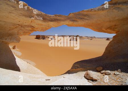 Egypte, désert Blanc, falaises de grès bizarres, moyen-Orient Banque D'Images