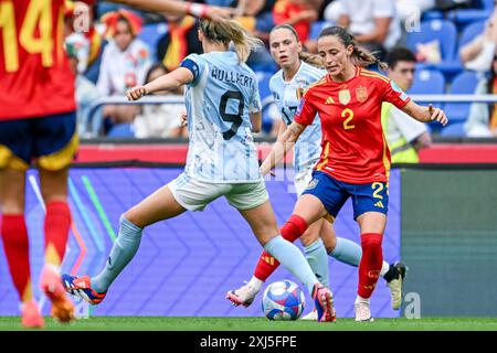 La Corogne, Espagne. 16 juillet 2024. Ona Batlle (2) d'Espagne lors d'un match de football entre les équipes nationales féminines d'Espagne et de Belgique, a appelé les Red Flames lors de la sixième journée du Groupe A2 dans la phase de la ligue des qualifications européennes féminines de l'UEFA 2023-24, le mardi 16 juillet 2024 à la Corogne, Espagne . Crédit : Sportpix/Alamy Live News Banque D'Images