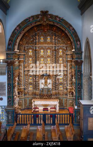 Azulejos, tuiles, décorations de tuiles, Chapelle, reliques de San Franciso de Paola, Capela de Sao Francisco de Paola, Cathédrale Igreja da se Catedral de Banque D'Images