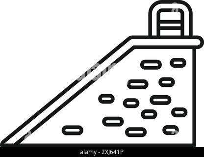 Icône de ligne simple d'un mur d'escalade, parfait pour représenter la formation de bloc Illustration de Vecteur