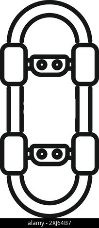 Dessin simple en noir et blanc d'une planche à roulettes électrique debout sur un fond blanc Illustration de Vecteur