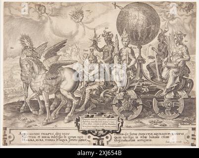 Le triomphe du monde Cort, Cornelis 1533 - 1578, Heemskerck, Maarten van 1498 - 1574, Coornhert, Dirk Volkertsz 1522 - 1590, Galle, Joannes 1600 - 1676 gravure sur cuivre, impression The New Hollstein gravures, gravures et gravures sur bois néerlandaises et flamandes 1450-1700, Maarten van Heemskerck, partie I-II, Ilja M. Veldman, 482 III, 55173, 1993-1994. Tegninger af Maerten van Heemskerck : Illustreret katalog, Jan Garff, 63, 42279, 1971. Gravures, gravures et gravures sur bois néerlandaises et flamandes de Hollstein 1450-1700 (vol. IV), Brun - coques, F.W.H. Hollstein, 159, C 38945, 1951. les etchi néerlandais et flamands de New Hollstein Banque D'Images