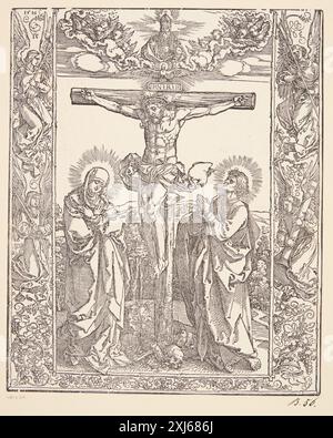 The Crucifixion Dürer, Albrecht 1471 - 1528 Woodgravure, Print Dürer-Katalog : ein Handbuch über Albrecht Dürers Stiche, Radierungen, Holzschnitte, deren Zustände, Ausgaben und Wasserzeichen, Joseph Meder, NR. 183 III c, 11088, 1932. The Illustrated Bartsch 10, XVIe siècle German Artists, Albrecht Dürer : Albrecht Dürer, Walter L. Strauss, 56, C 36179, 1980. Albrecht Dürer : das druckgraphische Werk, Rainer Schoch, NR. 271, K2004-216, 2001-2004 la crucifixion Banque D'Images