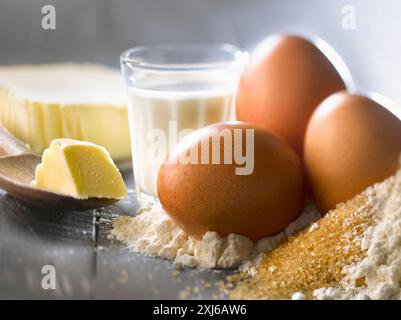 Composition avec ingrédients pour pâtisseries Banque D'Images