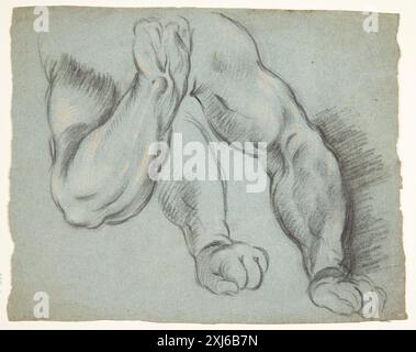 Ce dessin de Peter Paul Rubens représente une figure armée, illustrant des études de figures flamandes du début du XVIIe siècle et des techniques de dessin préparatoires. Banque D'Images