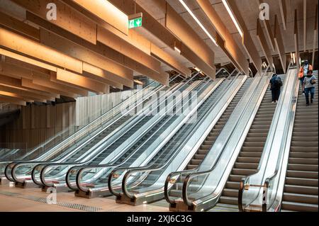 Gare St Denis Pleyel sur la ligne 14 Paris banlieue Banque D'Images