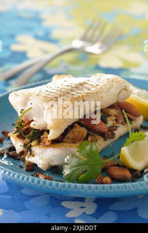 Filets de poisson farci aux fruits secs Banque D'Images