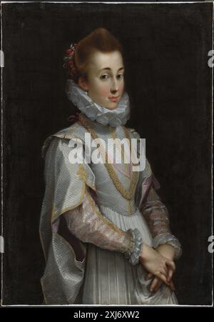 Portrait d'une jeune dame Barocci, Federico 1533 - 1612 peinture Malerisamlingens Tilvækst og Tilpasning gennem Tiderne. Galleriet sous Spengler og Høyens Revision, Peter Hertz, p. 294, 15041, 1925. Federico Barocci, Nicholas Turner, OMT. p. 126, conf. fig. 112, p. 124 (Portrætterede kan muligvis være Livia della Rovere, der giftede sig Med Francesco Maria II i 1599), 2002-513, 2001. SMK Highlights : Statens Museum for Kunst, Sven Bjerkhof, omt. og afb. p. 30, 2005-071, 2005. Federico Barocci : a Critical Study in Italian Cinquecento Painting, Harald Olsen, 81, Kat. 54, 22883, 1955. Italienske Bi Banque D'Images