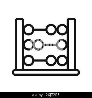 Marque de logo de ligne vectorielle d'icône Abacus ou style de contour de collection de jeu de symboles Illustration de Vecteur