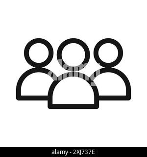 marque de logo de ligne vectorielle d'icône de communauté ou style de contour de collection de jeu de symboles Illustration de Vecteur