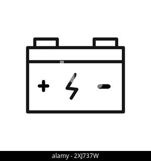 marque de logo de ligne vectorielle d'icône de batterie de voiture ou style de contour de collection de jeu de symboles Illustration de Vecteur