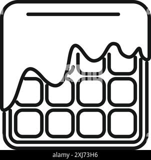 Dessin au trait simple d'une gaufre avec du sirop sur le dessus, parfait pour le petit déjeuner et les dessins liés au brunch Illustration de Vecteur