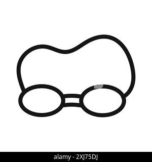 Lunettes de natation icône de marque de logo de ligne vectorielle ou de style de contour de collection de jeu de symboles Illustration de Vecteur