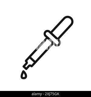 marque de logo de ligne vectorielle d'icône de pipette ou style de contour de collection de jeu de symboles Illustration de Vecteur