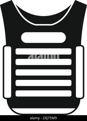 Gilet pare-balles noir offrant une protection contre les coups de feu, un symbole de sécurité et de sûreté Illustration de Vecteur