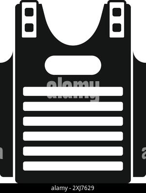 Veste Flak militaire protégeant de l'icône shrapnel, style simple, isolé sur fond blanc Illustration de Vecteur