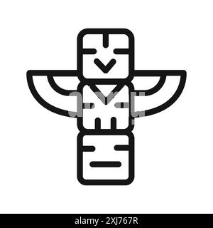Marque de logo de ligne vectorielle d'icône totem ou style de contour de collection de jeu de symboles Illustration de Vecteur
