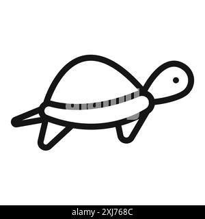 marque de logo de ligne vectorielle d'icône de tortue ou style de contour de collection de jeu de symboles Illustration de Vecteur