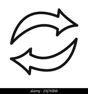 Permuter icône de marque de logo de ligne vectorielle ou de style de contour de collection de jeu de symboles Illustration de Vecteur