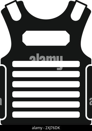 Gilet pare-balles noir offrant une protection contre les coups de feu Illustration de Vecteur