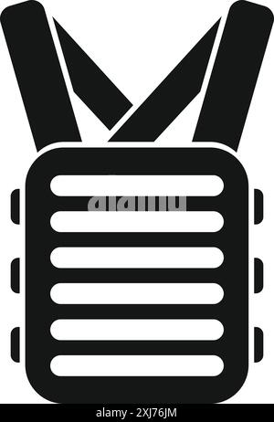 Icône simple d'un gilet pare-balles protégeant des balles Illustration de Vecteur