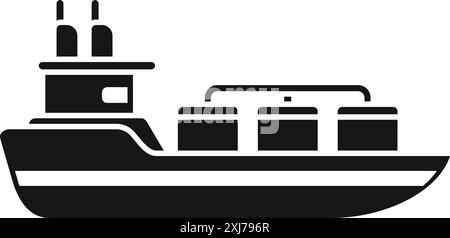 Icône noire et blanche d'un navire transporteur de gaz transportant du gnl Illustration de Vecteur