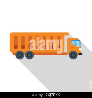 Camion benne basculante orange transportant des matériaux de construction sur un chantier de construction Illustration de Vecteur