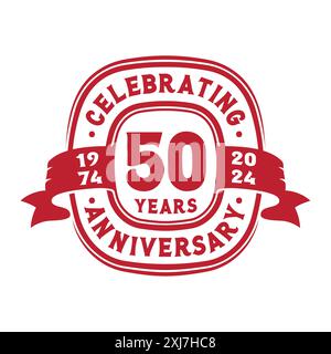 Modèle de conception de logo de célébration du 50e anniversaire. Vecteur et illustration du 50e anniversaire. Illustration de Vecteur