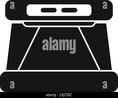 Silhouette noire d'un purificateur d'air domestique, un dispositif qui élimine les contaminants de l'air dans une pièce pour améliorer la qualité de l'air intérieur Illustration de Vecteur