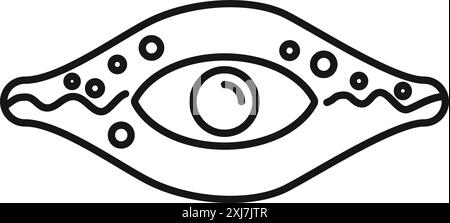 Icône de dessin de ligne simple d'un symbole mystique de troisième œil, souvent associé à la spiritualité et à l'intuition Illustration de Vecteur