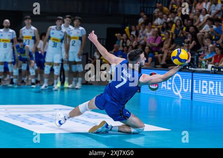 Fabio Balaso (Italie) pendant le test match - Italie vs Argentine, test match de volleyball à Florence, Italie, le 16 juillet 2024 Banque D'Images