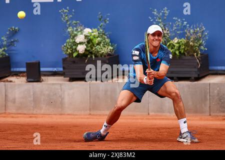 Hambourg, Hambourg, Allemagne. 17 juillet 2024. Luciano Darderi (ITA) revient avec le revers lors de l'OPEN DE HAMBOURG - ATP500, Tennis pour hommes (crédit image : © Mathias Schulz/ZUMA Press Wire) USAGE ÉDITORIAL SEULEMENT! Non destiné à UN USAGE commercial ! Banque D'Images