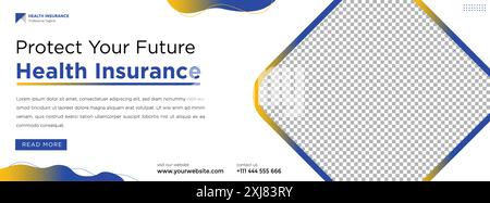 Modèle de bannière d'assurance avec dégradé Illustration de Vecteur