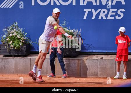 Hambourg, Hambourg, Allemagne. 16 juillet 2024. Felipe Meligeni Alves (BRA) revient avec le revers lors de l'OPEN DE HAMBOURG - ATP500, Tennis masculin (crédit image : © Mathias Schulz/ZUMA Press Wire) USAGE ÉDITORIAL SEULEMENT! Non destiné à UN USAGE commercial ! Banque D'Images