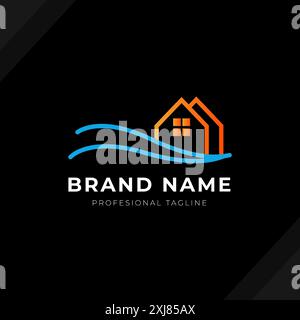 Design de logo immobilier moderne et propre Illustration de Vecteur