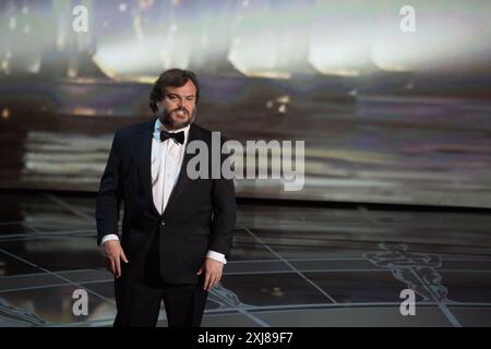 Hollywood, États-Unis d'Amérique. 22 février 2015. HOLLYWOOD, CA - 22 FÉVRIER : Jack Black sur scène lors de la 87e cérémonie annuelle des Oscars au Dolby Theatre le 22 février 2015 à Hollywood, Californie. People : Jack Black Credit : Storms Media Group/Alamy Live News Banque D'Images