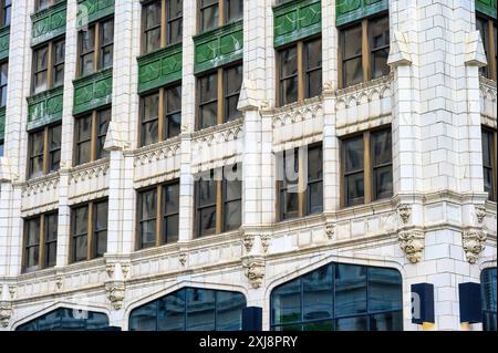 La tour Cadillac, architecture extérieure, Detroit, États-Unis Banque D'Images