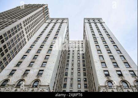 La tour Cadillac, architecture extérieure, Detroit, États-Unis Banque D'Images